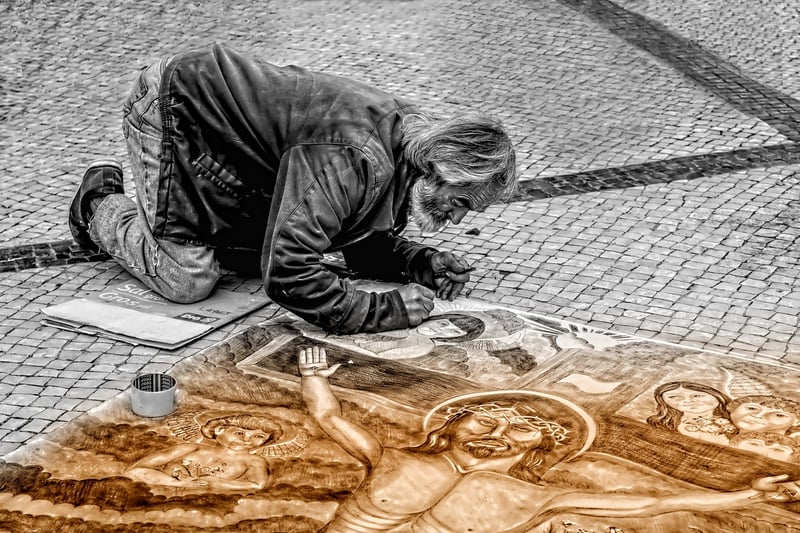 Artist painting